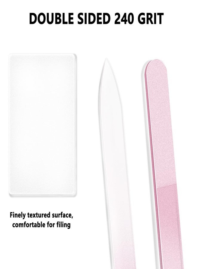 OHOO Glass Nail Files Double Side Polish Crystal Fingernail File with Case Manicure Salon Nail Care for Women Girls Pink Green Blue, 240 Grit, 3 Pack - Image 3